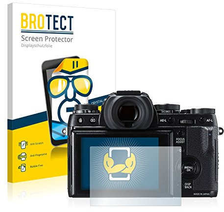 BROTECT Schutzfolie für Fujifilm X-T1 | 2 Stück Transparenter Displayschutz Made in Germany Klare Displayschutz-Folie Clear Einfache Montage Case-Friendly