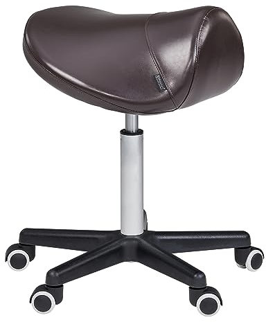 MasterMassage Ergonomic Swivel Saddle Stool, Rich Coffee