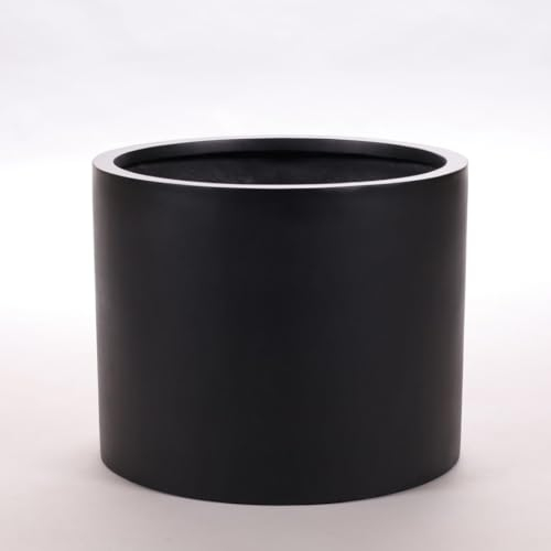 Elegant Einrichten Pflanzkübel Fiberglas, zylindrisch D50xH40cm schwarz-matt.