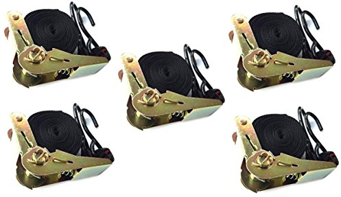 5er Set Spanngurt mit S-Haken und Ratsche Zurrgurte Ratschengurt Hebegurte