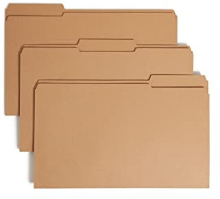 Smead 19834 Schnellhefter, 1 Verschluss, verstärkte 1/3-Schnittlasche, legale Größe, Kraftpapier, 50 Stück pro Box