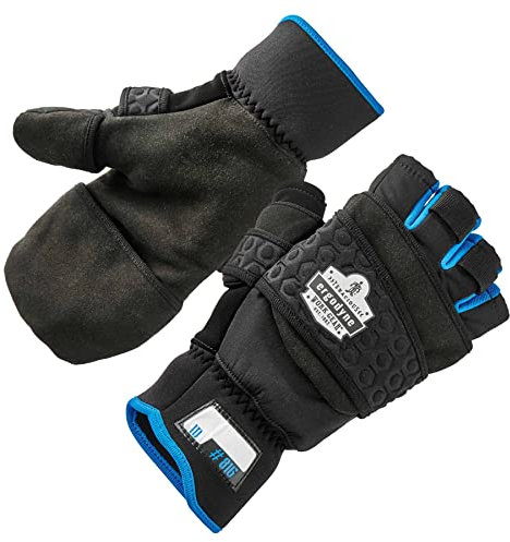 Ergodyne 816 Proflex Thermal Fingerlose Handschuhe, Schwarz, Klein, Set von 2 Stück