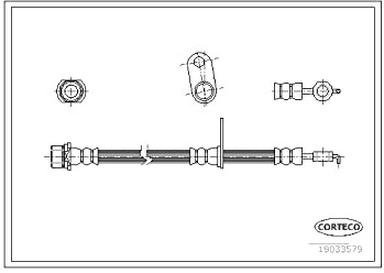 Corteco 19033579 Bremsschlauch vorne links | 19033579 passend für Avensis Corolla