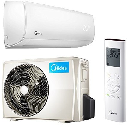 Midea Mission Inverter Climatiseur à commande WiFi via application Avec 5 m de tuyauterie en cuivre et connecteur rapide Pour pièces ≥ 120 m³ Design épuré 12000 BTU 3,5 kW