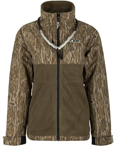 Drake Waterfowl Womens Eqwaderplus Full Zip Jacket, Mossy Oak Bottomland, Large US