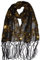 Schal Tuch Pareo Schleier Stola Tüll Pailletten Glänzend Hochzeit Party Tanz Schultertuch (Schwarz-Gold)