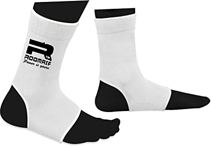 ROOMAIF Knöchelschutz Knöchelbandagen Sport Kampfsport Kickboxen Ankle Guard Thai Boxen MMA Knöchelschoner Fußbandagen DE (Weiß, Einheitsgröße)