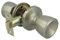 Amig - Cup Type Passage Knob Set | Brass | Entry Latch 60/70 mm | Includes Fixings | for Wooden Doors 35 to 45 mm Thick | Square Edge Latch | Satin Silver