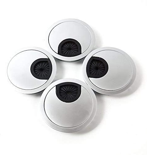 Passacavo in acciaio inox per scrivanie, per riordinare i cavi del computer, 4 pezzi 4X50mm