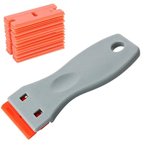Gebildet 2pcs Raspadores de Plástico, Herramienta de Limpieza con 20 Cuchillas de Plástico, Raspador de Vitrocerámica, Raspador de Película para Coche, Raspador de Vidrio, Raspador de Cocina