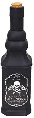 Bouteille en Verre Noire Halloween 21 cm - Noir