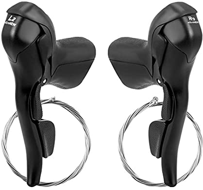 luminiu Bremshebel Fahrrad Schalthebel Dual Control-Radfahren 2x7 8 9 10 11 Gang-Schaltung Fahrrad Dual Control Hebel Rennrad Schalthebel Kompatibel für Lenker Fahrradbremse