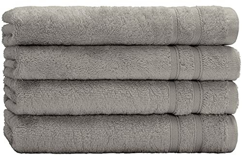 Top Fuel Fashion 4er Pack Duschtuch Bambus 36037 Handtuch 70x140 cm Frottier Bambus/Baumwolle Kiesel (grau)