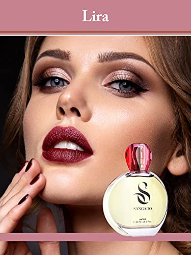 LIRA von SANGADO, Parfüm für Damen, 8-10 Stunden Langanhaltend, Luxuriös duftend, Ambra Fougere, Zarte französische Essenszen, Extra-konzentriert (Parfüm), Modern, Raffiniert, 60ml