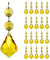 GOLDENHAITAI 20 Stück Kristall-Ahornblatt-Kronleuchter-Prisma-Ersatz-Anhänger, verbundenes Kristallglas, achteckige Perlen, Vorhang für Kronleuchter, Weihnachtsdekoration, 38 mm (Topas)