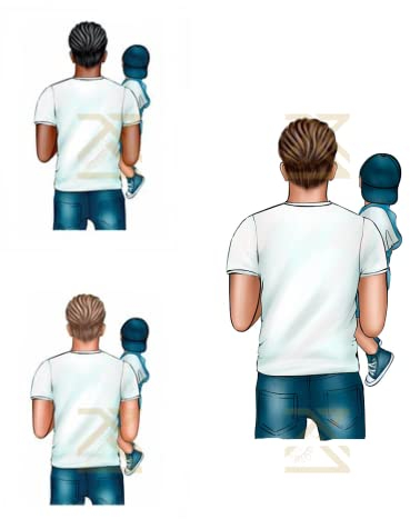 Tortenaufsatz, Motiv: Familien-Zeichnung, essbar, Zuckerguss, KM-Designs (Papa_2)