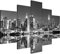 Estika Leinwandbilder - Manhattan New York Schwarz Weiß - 5-teilige Kunstdrucke - Wandbilder für Wohnzimmer, Schlafzimmer - 150x105 cm - 2194A_5H