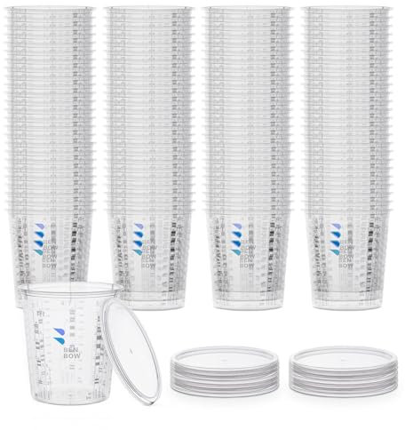BenBow Vaso Medidor Profesional 100x 1370ml con 12x Tapa - Escala Diversa - Vaso Con Escala, Vaso Para Mezclar, Vaso Para Mezclar Pintura, Vaso Para Medir, Vaso Para Pintar, Vaso Para Mezclar