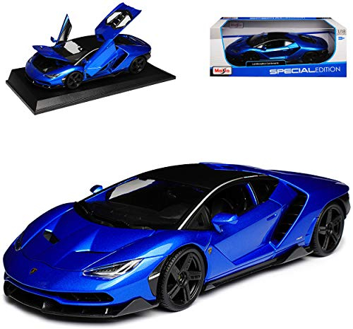 Lamborgihini Maisto Centenario LP770-4 Coupe Blau Schwarz 2016 1/18 Modell Auto mit individuellem Wunschkennzeichen