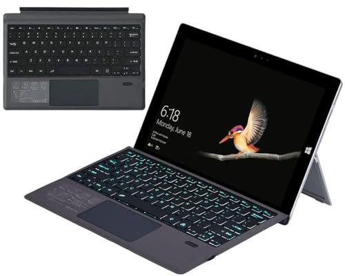CHAINORA Bluetooth Keyboard for Surface Pro 7/7+/6/5 (Pro 2017)/4/Surface Pro 3 2014 12.3 inch Tablet, Wireless Touch Trackpad Thin Keyboard with 7 Colors Backlit