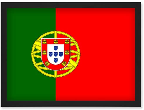 Artery8 Portugal National Flag Patriotic Vexillology World Flags Country Region Poster Artwork Framed Wall Art Print A4