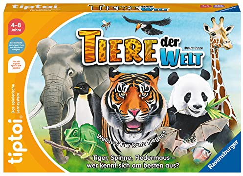 Ravensburger tiptoi Spiel 00171 Tiere der Welt, Erkenne die Tiere anhand ihrer Eigenschaften, Lernspiel für 1-4 Kinder von 4-8 Jahren