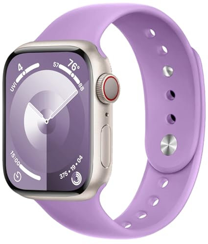 Cinturino per Apple Watch 44 mm 40mm 45mm 41 mm 42 mm 38mm iWatch serie 8 7 6 5 4 3 se 44mm 45 mm Uomo/Donna,Morbida Sport Silicone Cinturini Apple watch Ultra 49mm Band,Lavanda