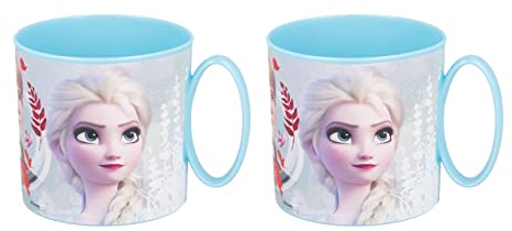 ALMACENESADAN, 4701, Pack La Reine des Neiges, composé de 2 tasses à micro-ondes 265 ml, produits réutilisables, sans BPA