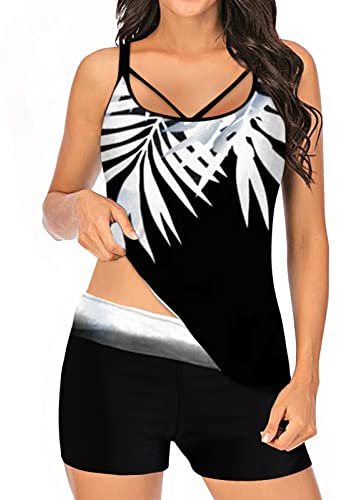 Uhren Frau Set Piece Swimdress Zwei Badeanzüge Damen Plus Rückengröße Druck Riemchen Swimwears Tankinis Sets Schwarze Shirts Zweiteiliges Badeanzug-Set mit Bauchkontrolle für Damen