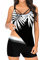 Uhren Frau Set Piece Swimdress Zwei Badeanzüge Damen Plus Rückengröße Druck Riemchen Swimwears Tankinis Sets Schwarze Shirts Zweiteiliges Badeanzug-Set mit Bauchkontrolle für Damen