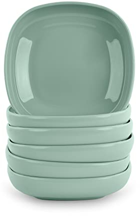 PracticDomus Juego de 6 Piezas de Vajilla Stilo en Plástico Duro Reutilizable e Irrompible para Fiestas y Eventos. Verde (Plato 13 cm)