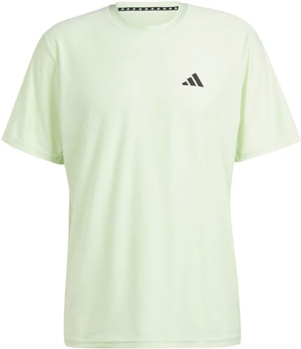 adidas Herren Train Essentials Stretch Training Tee, semi Green Spark/White/Black, XL
