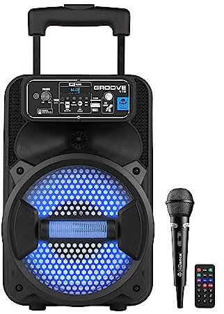 Cefa Toys- iDance Altavoz Portátil con Micrófono Y Control Remoto Groove, Color Negro (00358)