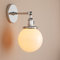 Pathson Réglable Applique Blanc de Lait Boule Verre Abat-jour Lampe Rétro Industrial Applique Murale Rétro Eclairage Chrome