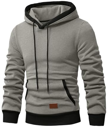 JMIERR Hoodie Herren Baumwolle Langarm Herren Pullover Warm mit Kapuze