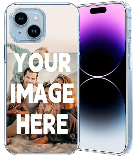 Sangkoo Personalisierte Handyhülle mit Foto iPhone 14 Handy hülle selber gestalten Shutzhülle iPhone Handyhülle iPhone 14 Personalisiert (Für iPhone 14)