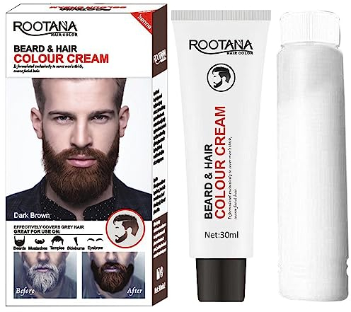Bartfärbemittel Für Männer, Bart-Schnurrbart-Shampoo Für Herren, Graue Haare Und Bartfärbung, Natürliche Und Lang Anhaltende Farbe, Zum Färben Von Bart Und Schnurrbart, Schwarz/Brauns