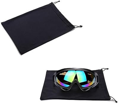 CEMGYIUK 2 x Mikrofaser-Skibrillentasche,Skibrillen-Tasche,Sonnenbrillen-Beutel,Schutztaschen für Schneebrillen,Skimaske,Skiausrüstung,Snowboardbrillen,Aufbewahrungstasche mit Kordelzug,Skizubehör.,