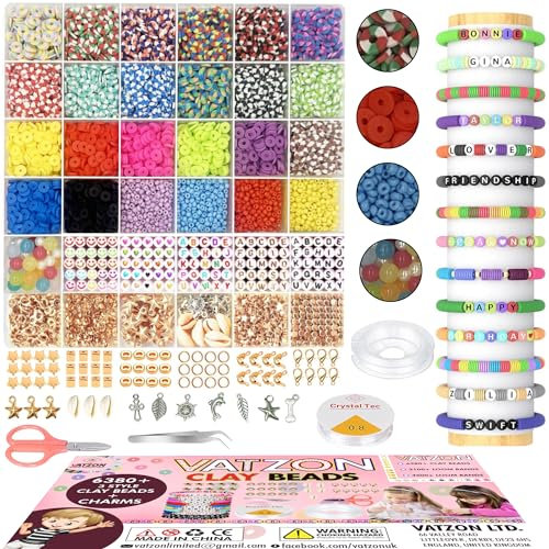 Vatzon Perlen Set - 6380 Perlen Für Armbänder Diy Freundschaftsarmbänder Selber Machen Perlen Für Kreativprojekte Und Schmuckherstellung