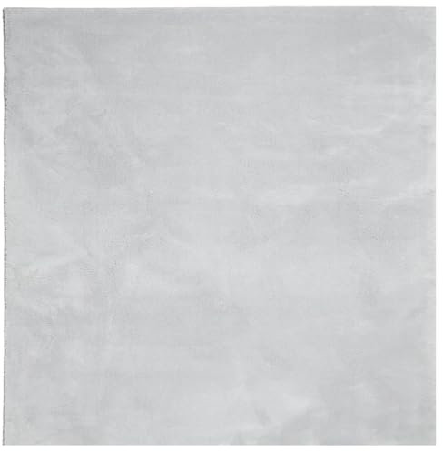 vidaXL Teppich HUARTE Kurzflor Weich und Waschbar Grau 240x240 cm