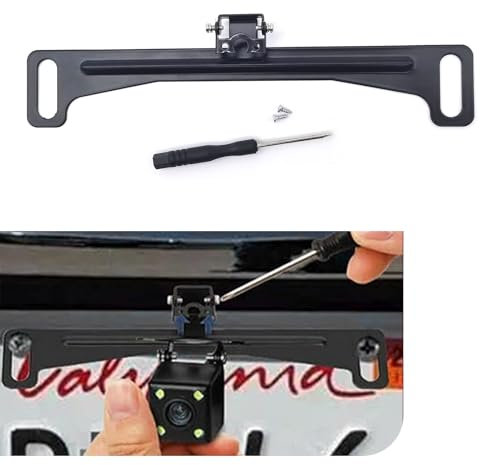 jokormo Pack-1 Auto 2,2 cm quadratische Rückfahrkamera Metallhalterung, 19,5 cm x 3,4 cm wasserdichte Anti-Rost-Kennzeichenhalterung, Armaturenbrett-Kamera, stabiles stoßfestes Montagezubehör,