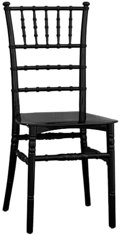 OKAFFAREFATTO MADDALONI Chiarina Stuhl aus Polypropylen-Kunststoff, schwarz, glänzend, verstärktes Modell