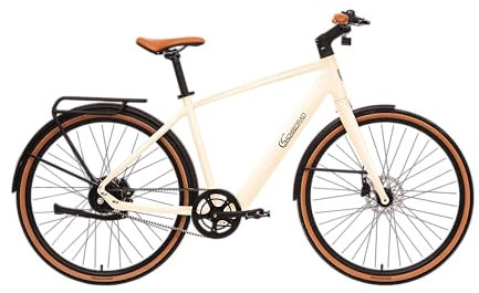 SachsenRAD Urban City E-Bike C3M Mamorweiss mit Riemenantrieb Drehmomentsensor, Ultraleicht nur 16kg, 27.5 Zoll Citybike Lenker vollintegriertes, modernes LCD Dash Display