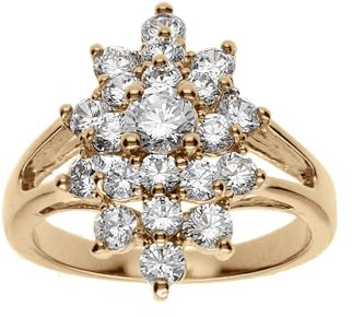 1001 Bijoux Bague plaqué or marquise oxydes blancs + écrin (offert) - tour de doigt 54