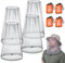 ACWOO 4 Pcs Mosquitera de Cabeza Cubierta, Malla Red de Cabeza Contra Insectos Mosquitos, Gorro Mosquitera para Rostro y Cuello en Viajes, Camping, Pesca, Actividades al Aire Libre, Escalada, Gris
