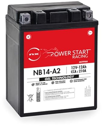 Motorradbatterie Gel NB14-A2 / YB14-A2 / YB14A-A1 12 V 12 Ah