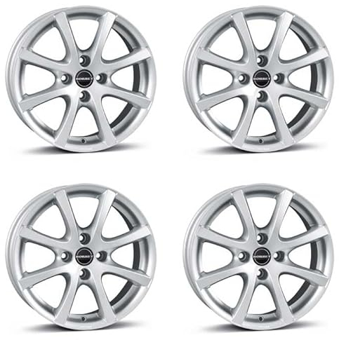 4x Borbet Felgen LV4 6.5x15 ET35 4x100 crystal silver kompatibel mit Toyota Aygo Corolla iQ Yaris