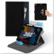 Cover Per iPad 9a/8a/7a Generazione 10,2 Pollici 2021 2020 2019, Custodia Pelle Rotante 360°Supporto con Supporto Matita & Tasca, Libro Antiurto Protettiva Auto Svegliati/Sonno Tablet Case Nero Blu