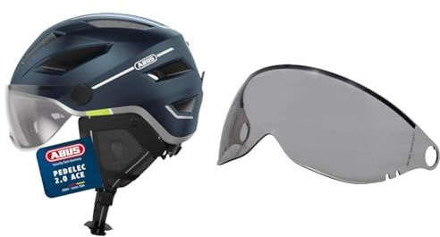 ABUS Stadthelm Pedelec 2.0 ACE - Fahrradhelm mit Rücklicht & Ersatzvisier für die Fahrradhelme Pedelec 2.0, Hyban ACE 2.0 und HUD-Y ACE – Fahrrad- und Helmzubehör – Helmvisier, Clear (klar)
