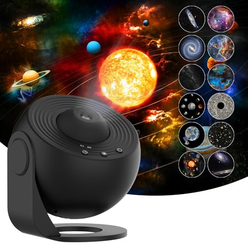 Galaxy Projector, Star Projector, 12 in 1 Planetarium, 4K Realistic Starry Sky Night Light with Solar System, Constellation, Moon for Kids Room Adults Bedroom Ceiling